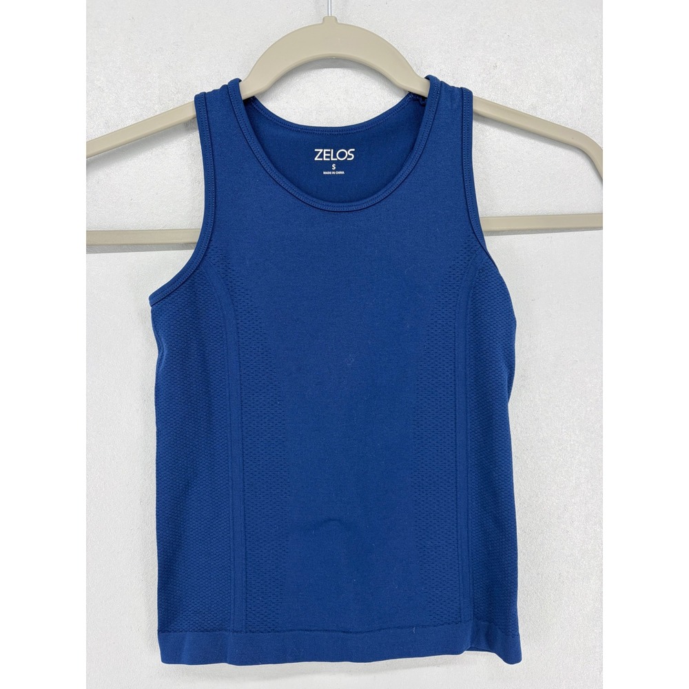 Zelos Tank Top Women Small Royal Blue Seamless Racerback Mesh Athletic Workout